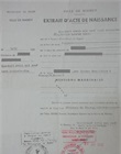 Extrait d'acte de naissance